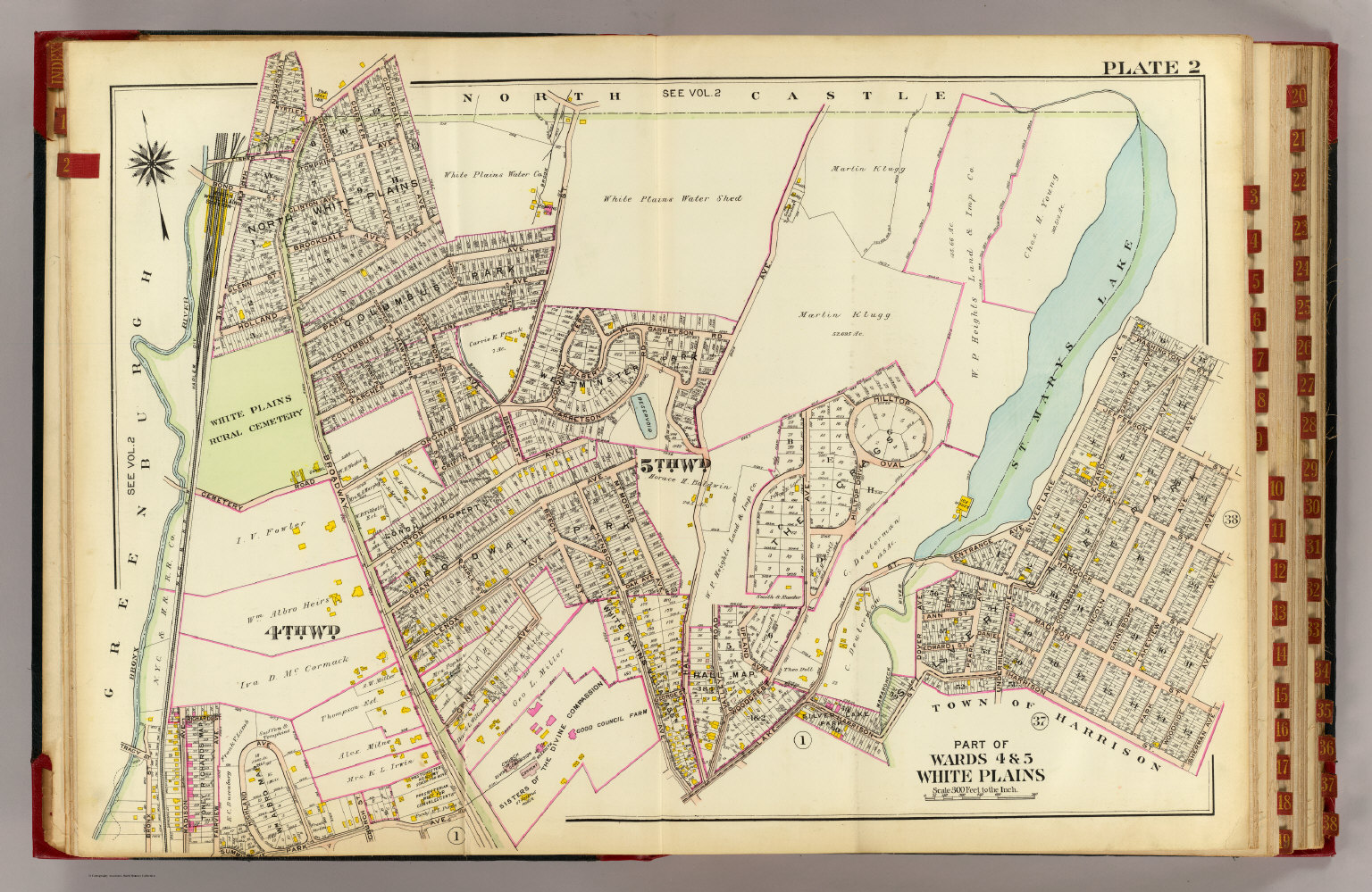 1910 map of White Plains and the surrounding area