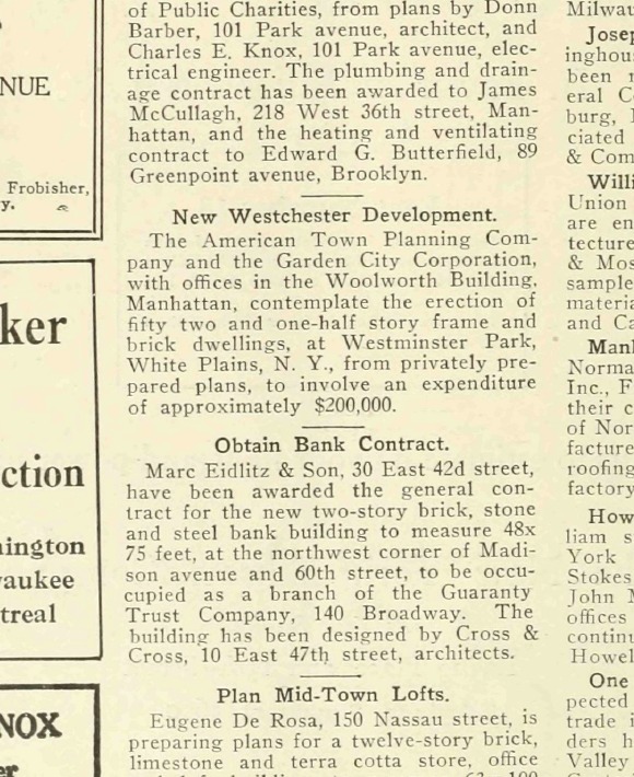 January 1917 real-estate notice for Westminster Park