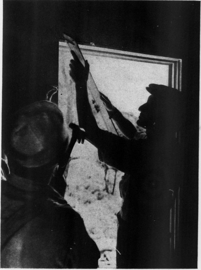 workers installing trim